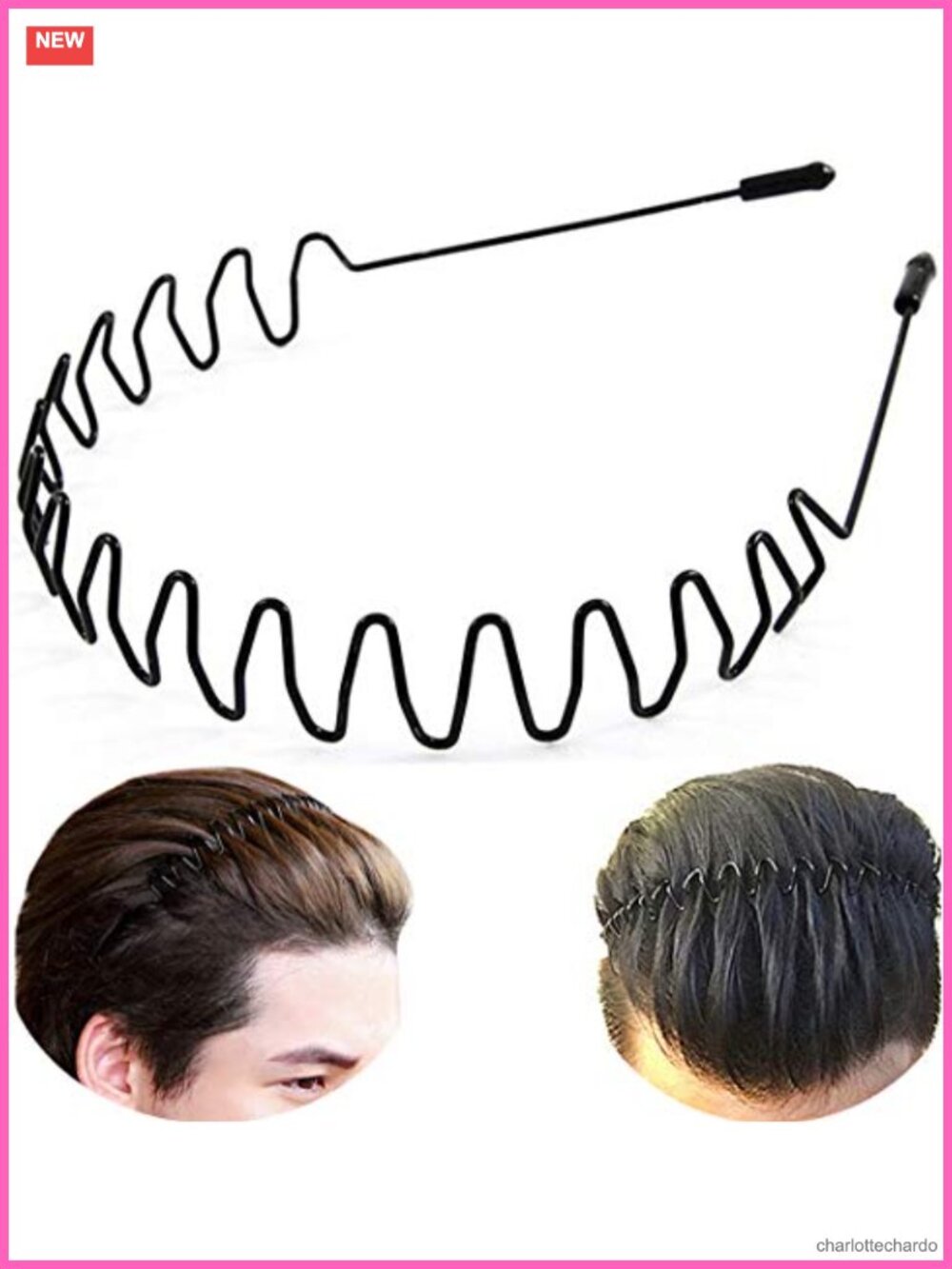 Metal Hair Band Wavy Teeth Non Slip Elastic Headband Sports Hair Hoop